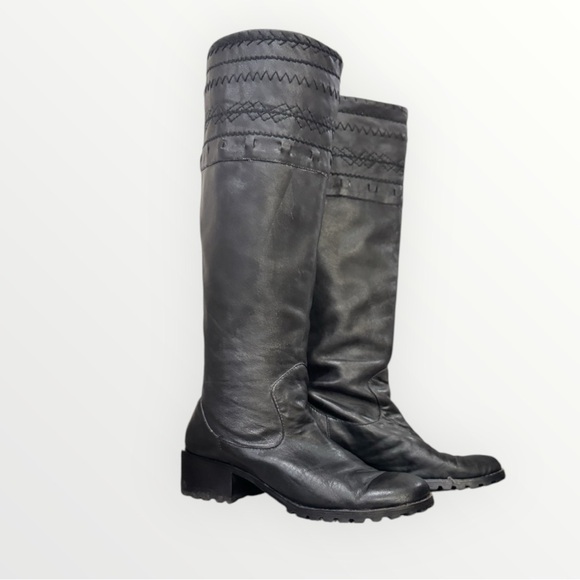 Vintage Bettye Muller black knee high leather boots size 7.5 - Picture 8 of 8